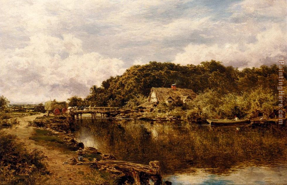 On The Stour Near Flatford Mill Suffolk painting - Benjamin Williams Leader On The Stour Near Flatford Mill Suffolk art painting